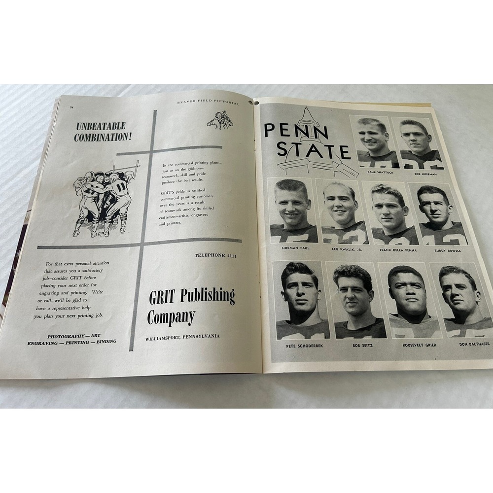 1953 Texas Christian Penn State Football Program‎ 10/24/1953 Vintage 35 Cents - Picture 3 of 6